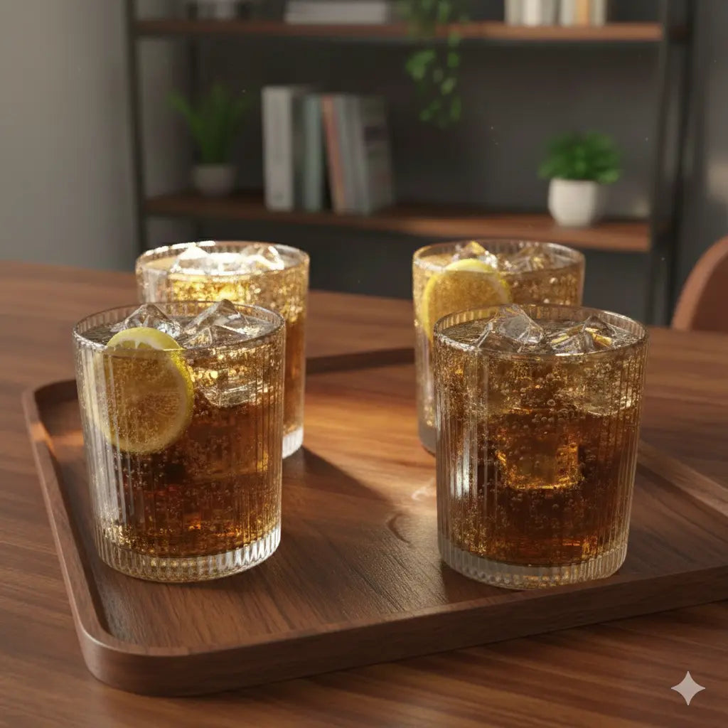 Design Khazana Premium Glass for Drinks Set of 4 | Premium Quality