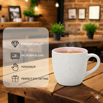 Design Khazana Cream Matte Coffee Mugs Set of 4 |Premium Quality, Microwave Safe