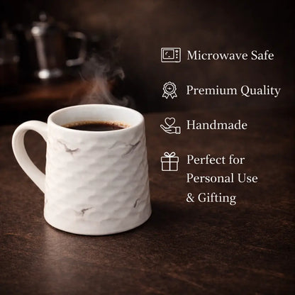 Design Khazana Coffee Mug Set of 4 Ceramic Coffee Mug (300 ml, Pack of 4)