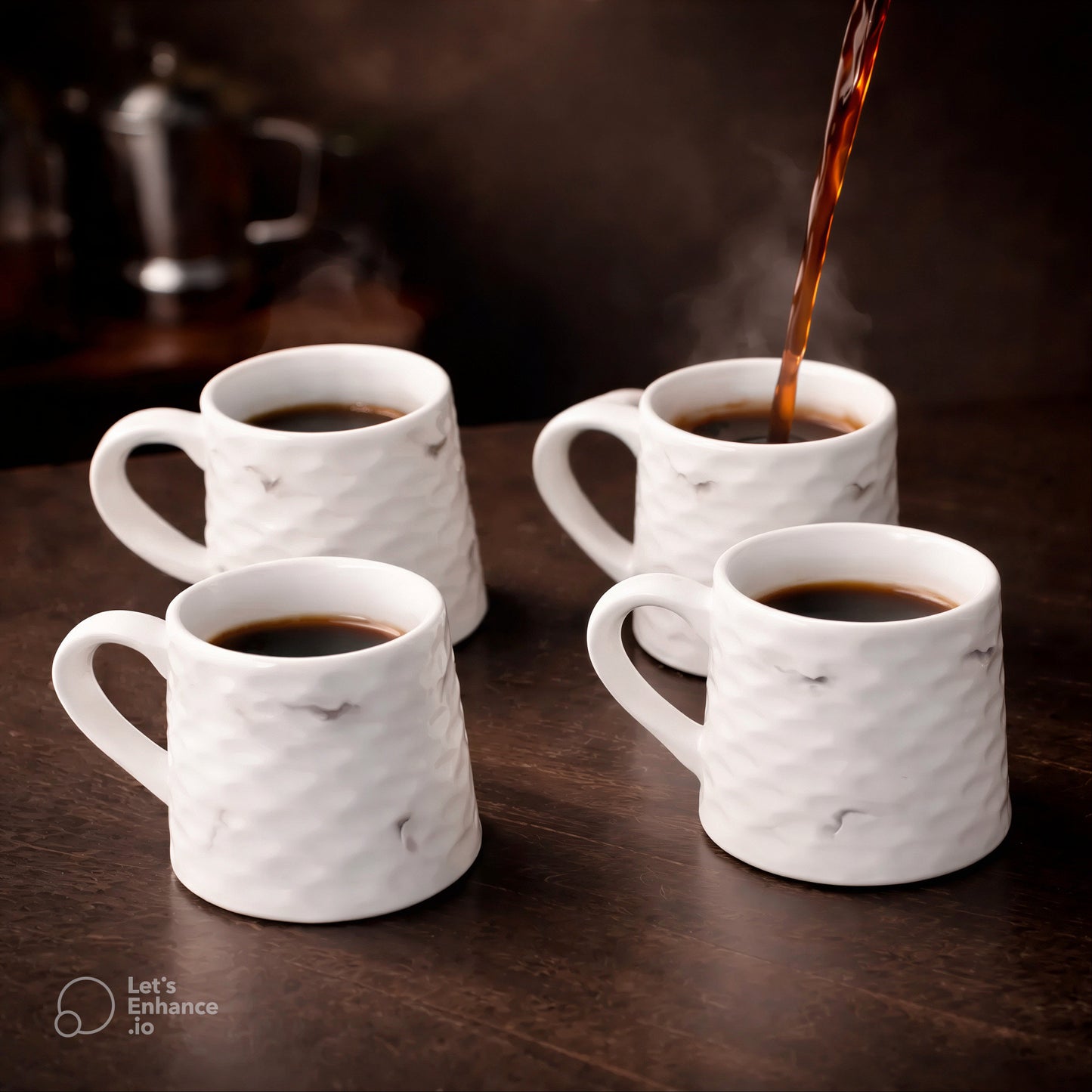 Design Khazana Coffee Mug Set of 4 Ceramic Coffee Mug (300 ml, Pack of 4)