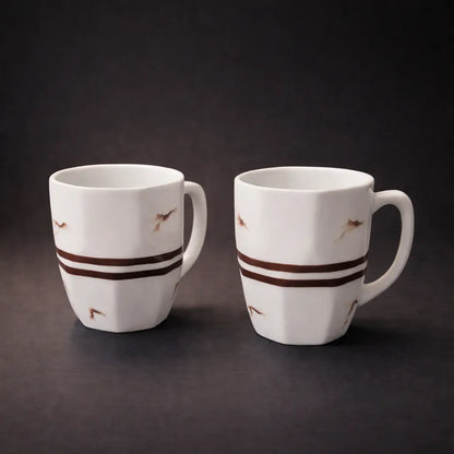 Design Khazana Choco Milk/Coffee Mug Set of 2 | Premium Quality, Microwave Safe