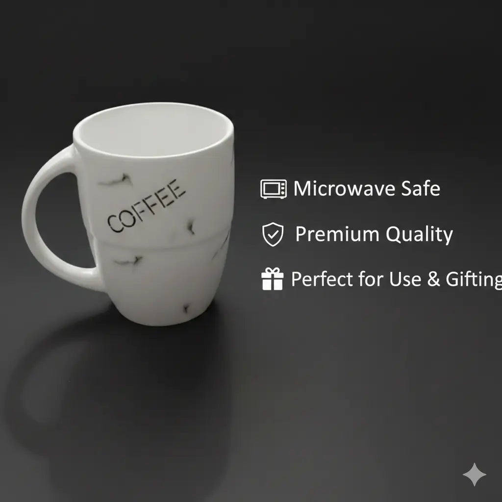 Design Khazana Coffee Print Milk/Coffee Mug Set of 2 | Microwave Safe , Premium Quality