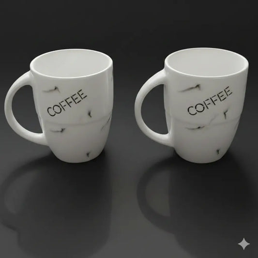 Design Khazana Coffee Print Milk/Coffee Mug Set of 2 | Microwave Safe , Premium Quality