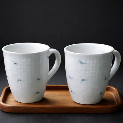 Design Khazana White Spring Milk/ Coffee Mug Set of 2| Microwave Safe, Premium Quality