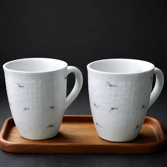 Design Khazana White Spring Milk/ Coffee Mug Set of 2| Microwave Safe, Premium Quality