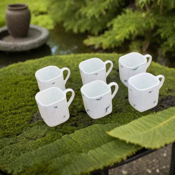 White Square Tea/Coffee Mug set of 6