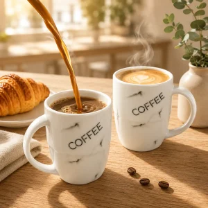 Coffee Print Mug Set of 2
