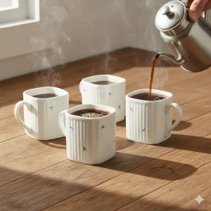 Square Shape Coffee Mug Set of 4